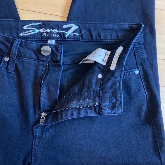 7 For All Mankind Black Mid Rise Ankle Skinny - Picture 5 of 9